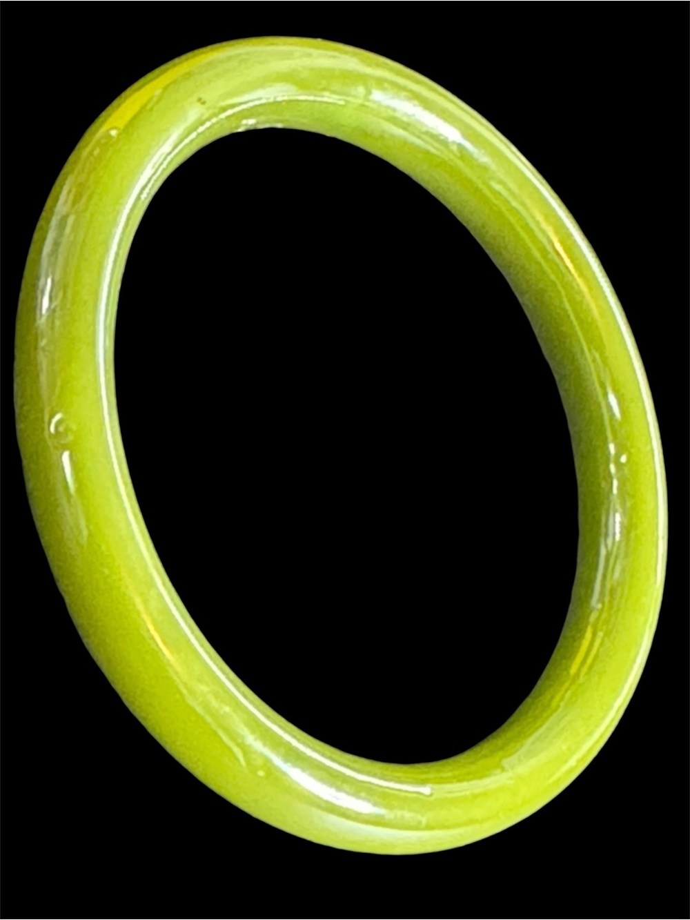 Vintage Chunky Green Glass Bangle Bracelet